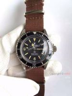 Fake Rolex Oyster Submariner Watch Stainless Steel Brown Nylon Strap_th.jpg